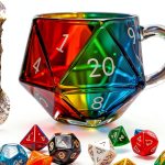 Rainbow D20 Dice Mug Generic Glass Gaming Mug-0